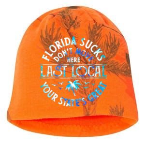 Florida Suckss Dont Move Here Last Local Funny Kati - Camo Knit Beanie