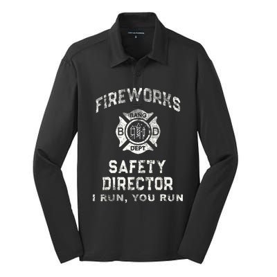 Fireworks Safety Director 4th Of July Firefighter Silk Touch Performance Long Sleeve Polo