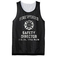 Fireworks Safety Director 4th Of July Firefighter Mesh Reversible Basketball Jersey Tank