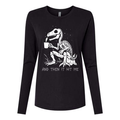 Funny Skeleton Dinosaur Costume Goth Womens Cotton Relaxed Long Sleeve T-Shirt