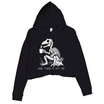 Funny Skeleton Dinosaur Costume Goth Crop Fleece Hoodie