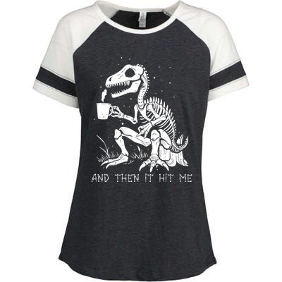 Funny Skeleton Dinosaur Costume Goth Enza Ladies Jersey Colorblock Tee