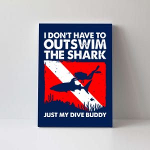 Funny Scuba Diving Design For Men Women Shark Diving Buddy Canvas