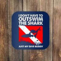 Funny Scuba Diving Design For Men Women Shark Diving Buddy Coaster