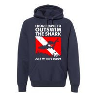 Funny Scuba Diving Design For Men Women Shark Diving Buddy Premium Hoodie