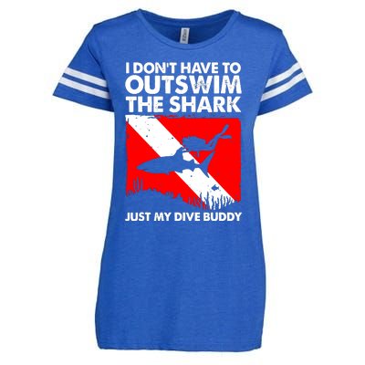 Funny Scuba Diving Design For Men Women Shark Diving Buddy Enza Ladies Jersey Football T-Shirt