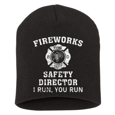 Fireworks Safety Director I Run You Run Bang Short Acrylic Beanie