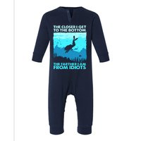 Funny Scuba Diving Flag Dive Quote Scuba Diver Gift Infant Fleece One Piece