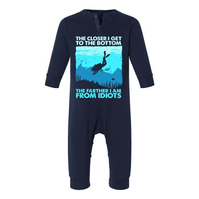 Funny Scuba Diving Flag Dive Quote Scuba Diver Gift Infant Fleece One Piece