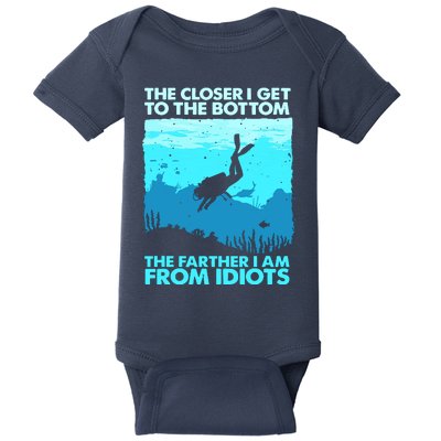 Funny Scuba Diving Flag Dive Quote Scuba Diver Gift Baby Bodysuit