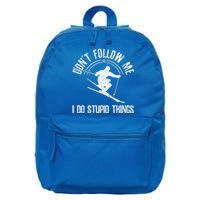 Funny Ski Don't Follow Me Skiing Freestyle Skier Gift 16 in Basic Backpack