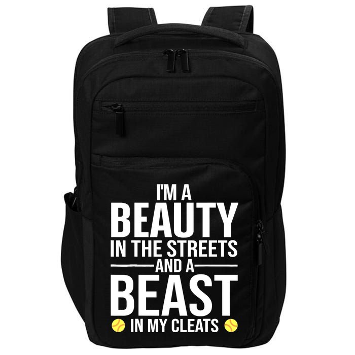 Funny Softball Design For Wo Girls Softball Team Player Impact Tech Backpack