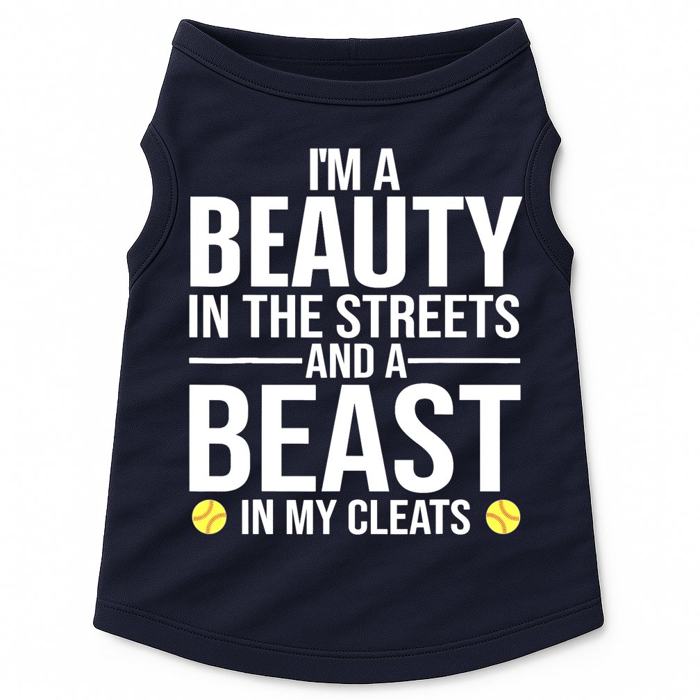 Funny Softball Design For Wo Girls Softball Team Player Doggie Tank