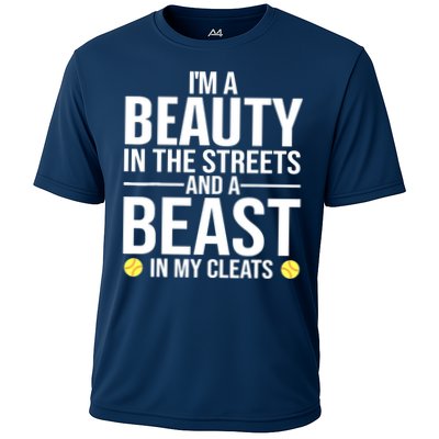 Funny Softball Design For Wo Girls Softball Team Player Cooling Performance Crew T-Shirt