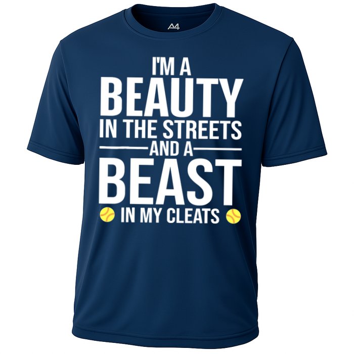 Funny Softball Design For Wo Girls Softball Team Player Cooling Performance Crew T-Shirt