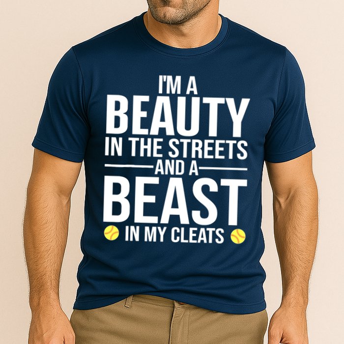 Funny Softball Design For Wo Girls Softball Team Player Cooling Performance Crew T-Shirt