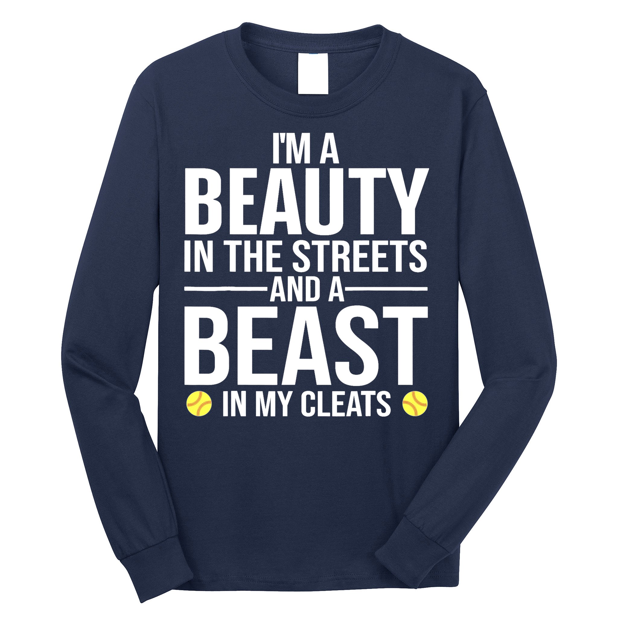 Funny Softball Design For Wo Girls Softball Team Player Long Sleeve Shirt