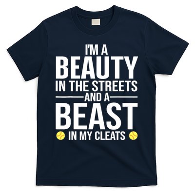 Funny Softball Design For Wo Girls Softball Team Player T-Shirt