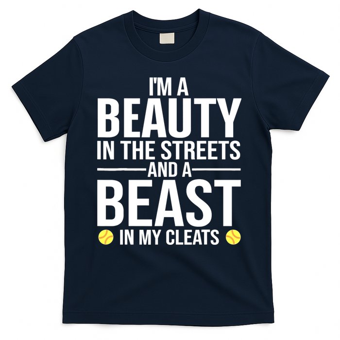 Funny Softball Design For Wo Girls Softball Team Player T-Shirt