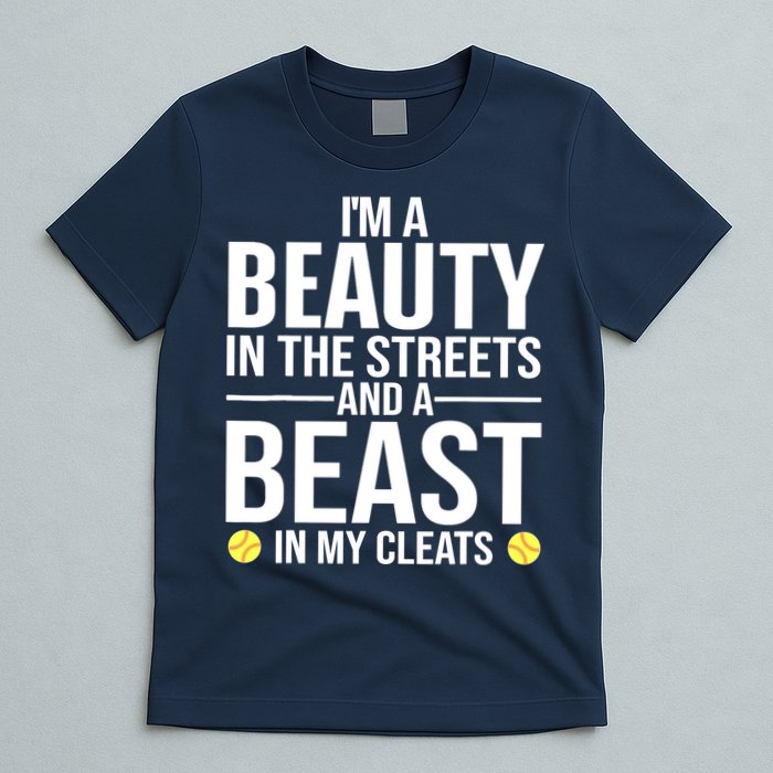 Funny Softball Design For Wo Girls Softball Team Player T-Shirt