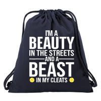 Funny Softball Design For Wo Girls Softball Team Player Drawstring Bag