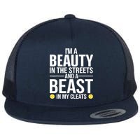 Funny Softball Design For Wo Girls Softball Team Player Flat Bill Trucker Hat