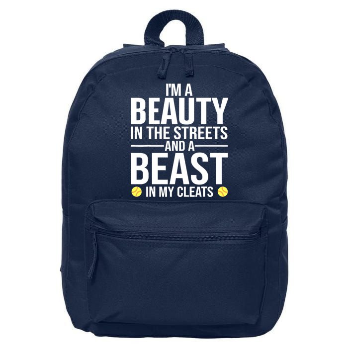 Funny Softball Design For Wo Girls Softball Team Player 16 in Basic Backpack