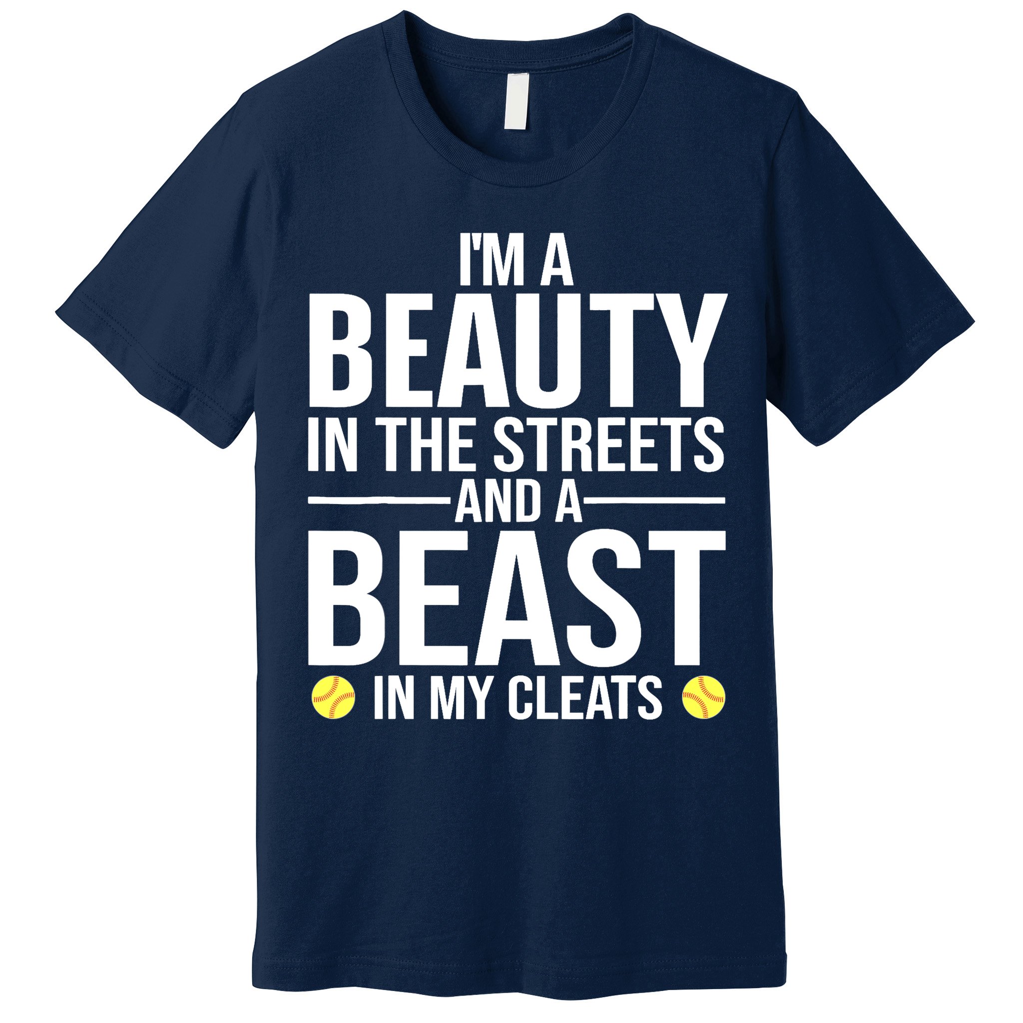Funny Softball Design For Wo Girls Softball Team Player Premium T-Shirt