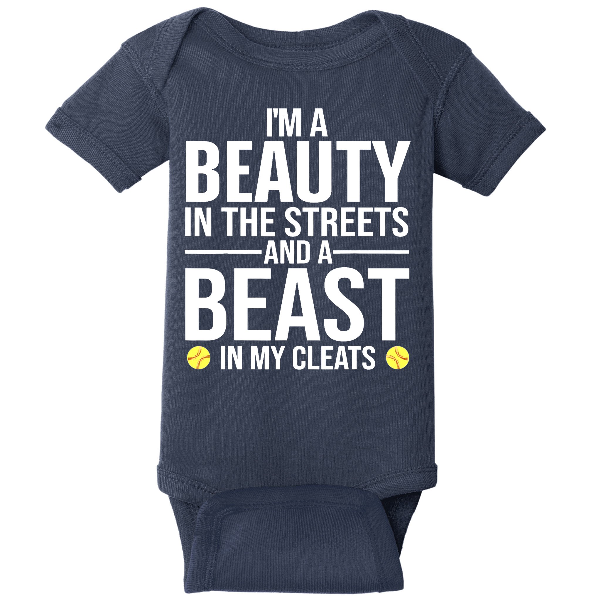 Funny Softball Design For Wo Girls Softball Team Player Baby Bodysuit