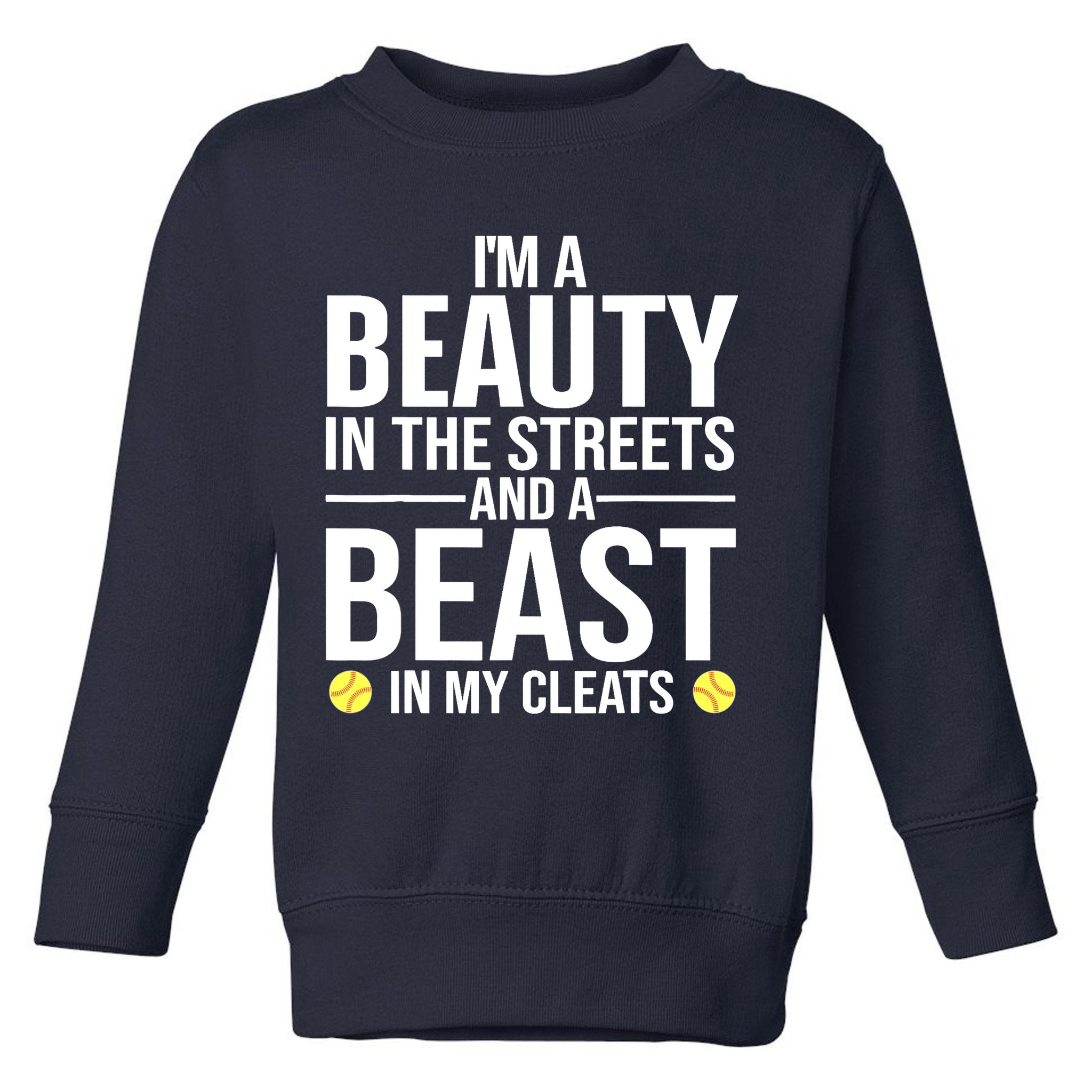 Funny Softball Design For Wo Girls Softball Team Player Toddler Sweatshirt