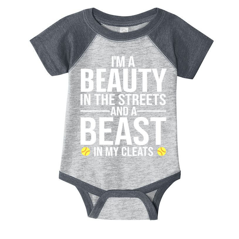 Funny Softball Design For Wo Girls Softball Team Player Infant Baby Jersey Bodysuit