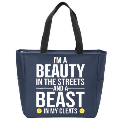Funny Softball Design For Wo Girls Softball Team Player Zip Tote Bag
