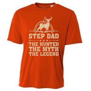 Funny Step Dad The Hunter The Myth The Legend Fathers Day Cute Gift Cooling Performance Crew T-Shirt