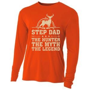 Funny Step Dad The Hunter The Myth The Legend Fathers Day Cute Gift Cooling Performance Long Sleeve Crew