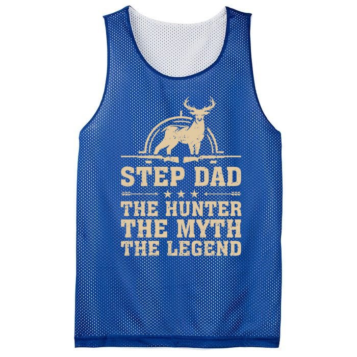 Funny Step Dad The Hunter The Myth The Legend Fathers Day Cute Gift Mesh Reversible Basketball Jersey Tank