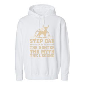 Funny Step Dad The Hunter The Myth The Legend Fathers Day Cute Gift Garment-Dyed Fleece Hoodie