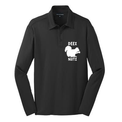 Funny Saying Deez Nutz Christmas Gopher Ugly Xmas Gift Silk Touch Performance Long Sleeve Polo