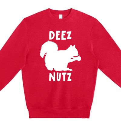 Funny Saying Deez Nutz Christmas Gopher Ugly Xmas Gift Premium Crewneck Sweatshirt