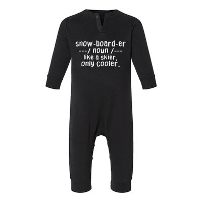 Funny Snowboarder Definition Snowboarding Lovers Gifts Infant Fleece One Piece