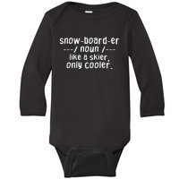 Funny Snowboarder Definition Snowboarding Lovers Gifts Baby Long Sleeve Bodysuit