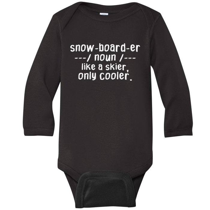 Funny Snowboarder Definition Snowboarding Lovers Gifts Baby Long Sleeve Bodysuit