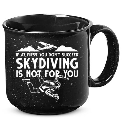 Funny Skydiving Design For Men Women Skydiver Skydive Lovers 15oz Campfire Ceramic Mug