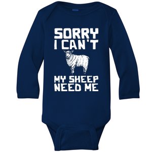 Funny Sheepp Design For Farmers And Sheepp Lovers Baby Long Sleeve Bodysuit