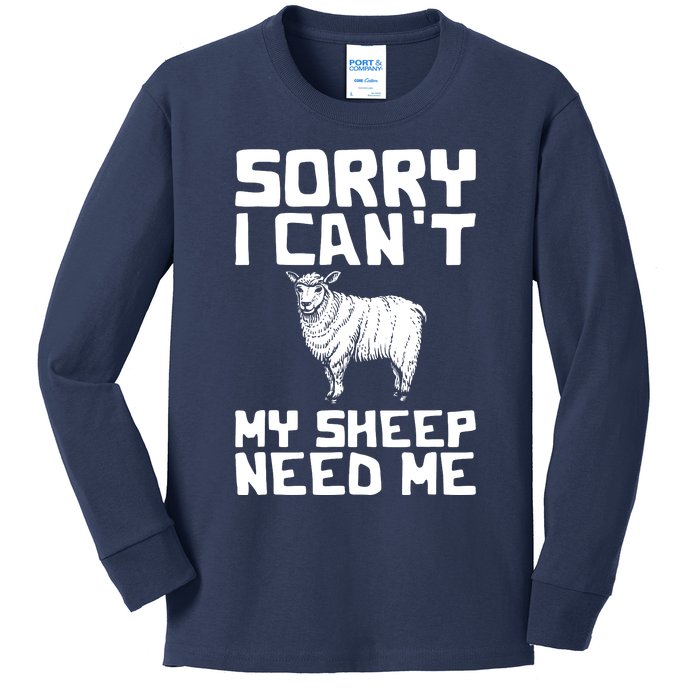 Funny Sheepp Design For Farmers And Sheepp Lovers Kids Long Sleeve Shirt