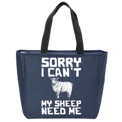 Funny Sheepp Design For Farmers And Sheepp Lovers Zip Tote Bag