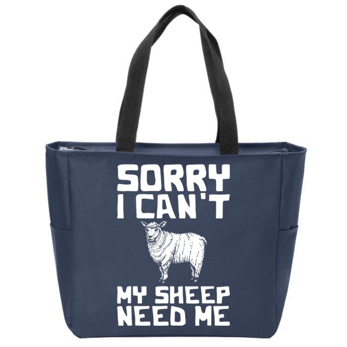 Funny Sheepp Design For Farmers And Sheepp Lovers Zip Tote Bag