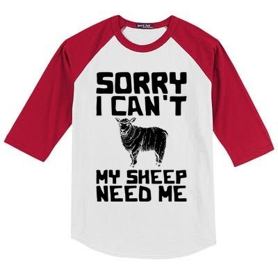 Funny Sheepp Design For Farmers And Sheepp Lovers Kids Colorblock Raglan Jersey