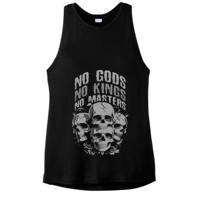 Funny Skull Design No Gods No Kings No Ladies PosiCharge Tri-Blend Wicking Tank