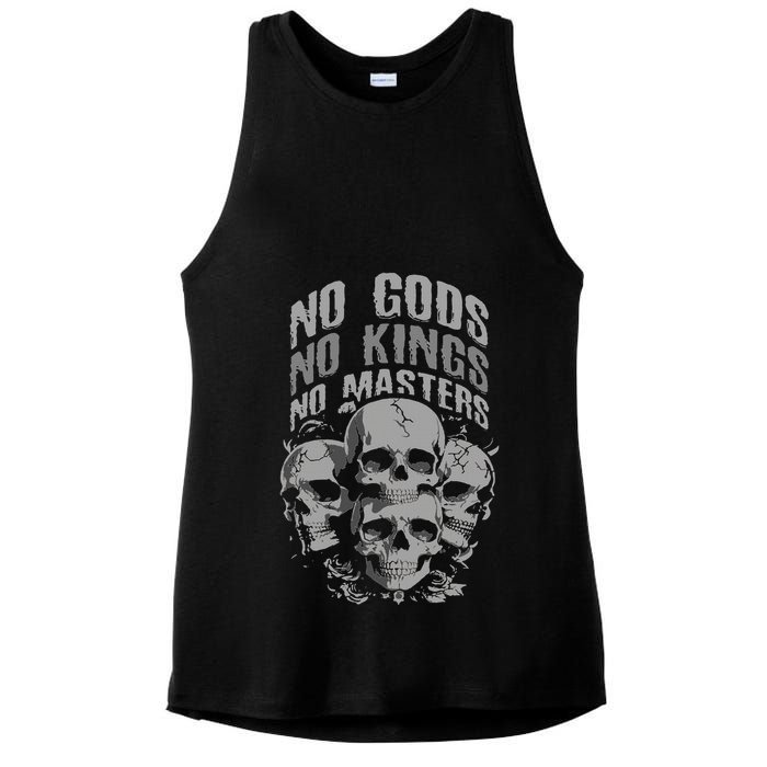 Funny Skull Design No Gods No Kings No Ladies PosiCharge Tri-Blend Wicking Tank