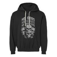 Funny Skull Design No Gods No Kings No Garment-Dyed Fleece Hoodie